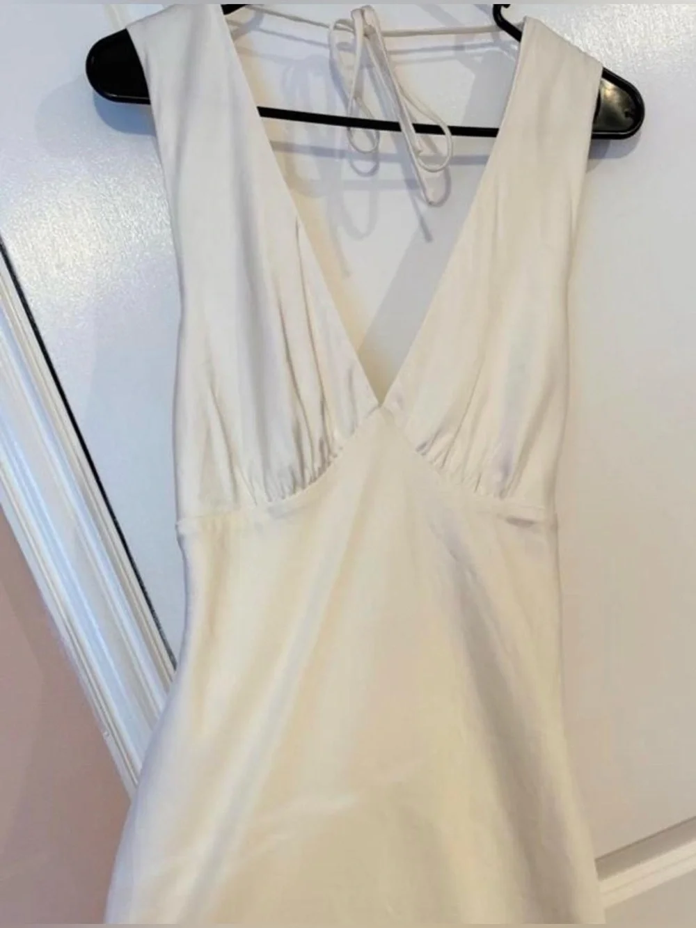 Abercrombie & Fitch White Maxi Dress with Draped Back